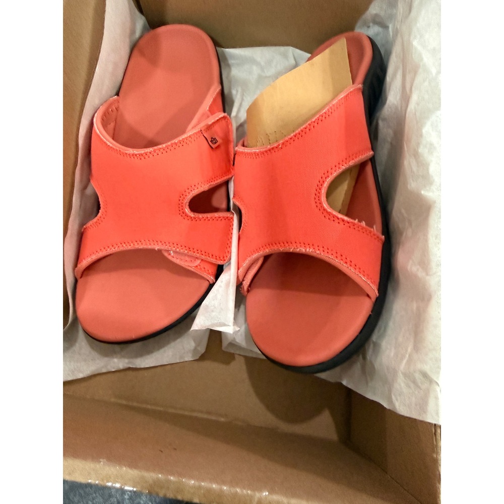 Spenco Womens Total Support Slide Sandals Coral Pink Orthotic Comfort Size 10B